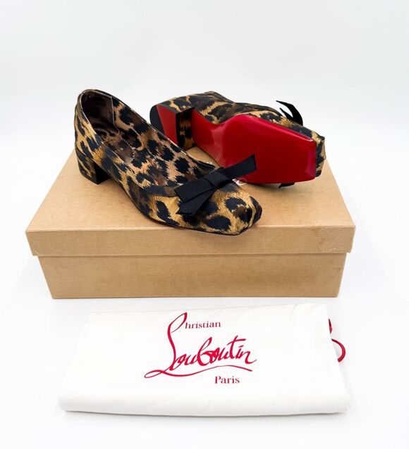 Christian Louboutin Shoes - Christian Louboutin Mamaflirt 30 Satin Leopard Bow Ballet Flats EU 37.5 US 7.5